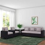 FURNY Herostyle 5 Seater 3+1+1 Sofa Set (Grey-Black) with Spacious Design | 36 Density Foam Soft & Comfortable Sofa Set