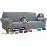 YEMYHOM Couch Cover Latest Jacquard Design High Stretch Extra Large Sofa Covers Pet Dog Cat Proof Oversized Slipcover Non Slip Magic Elastic Furniture Protector (XL Sofa, Light Gray)