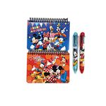 Disney Autograph Book Mickey, Minnie, Mickey & Friends, Disney Princess with 6-in-1 Multicolor Pen 2-Pack (Blue/Red Mickey and Friends)