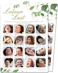 20 x Labour or Lust Baby Shower Game - Botanicals Design (20 Guest Cards + 1 Card of Answers for The Host + Winner's Certificate)