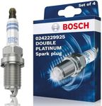 Bosch Double Platinum 0242229925 (+45), Spark Plug Set of 4 - for a Reliable Gasoline Engine Start and Long Service Life - with Robust Design