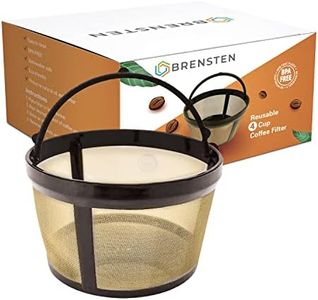 4 Cup Reusable Filter Basket With Closed Bottom Fits MrCoffee Coffee Maker and Brewer - Permanent Filter Replacement for Mr Coffee Gold Tone Basket-Style Filters