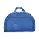 Aristocrat Polyester Solid Pattern Dart Duffle Bag, Wheel (H) 52 Blue (Blue, Small), 52.5 x 28 x 31 Centimeters