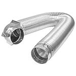 Builder's Best 84018 SAF-T Metal Single Elbow Dryer Vent Duct Kit, UL Listed, 4" Diameter x 8' Length, Silver