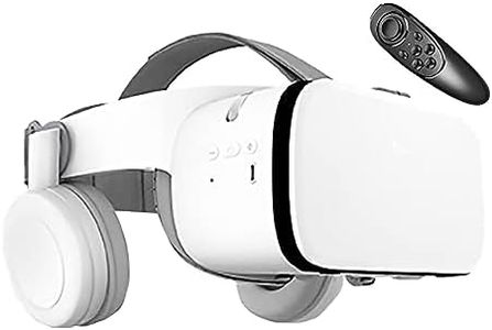 3D VR Virtual Reality Headset, Bluetooth Wireless VR Headset Compatible with 4.7-6.3" iPhone iOS/Android, VR viewer for IMAX Movies and Games (White)