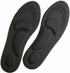 Dr. Foot's Arch Support Insoles, Help against Plantar Fasciitis, Metatarsal and Heel Pain, diabetic Anti-Sweat Foam Comfortable Insoles for Shock Absorption (M | 5~9 US Women's, Black)