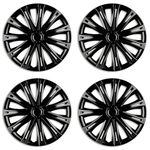 Versaco Car Wheel Trims SPARKBLK14 - Black 14 Inch 11-Spoke - Boxed Set of 4 Hubcaps - Includes Fittings/Instructions