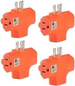 GFQHF 3 Way Plug Adapter - UL Listed - Outdoor Outlet Splitter 3 Prong - Electrical Extender, Wall Expander, Heavy Duty Triple Plug Adapter