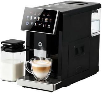 3rd-Gen Espresso Coffee Maker with Milk Frother - Removable Brewer/Grinder, Adjustable Coarseness/Flavor, 3-Level Coffee/Milk Volume, Detachable Milk Tank for Home Baristas, Black Spray Paint