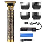 ARDAKI Trimmer Men Rechargeable Professional Hair Clipper Beard Mustache Shaver for Close Cutting Cordless Electric T-Blade Zero Gapped Edgers Men's Grooming Kit Full Body