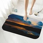 EVANEM Sunset Dawn Printed Bath Mat Diatomaceous Bathtub Mat Non Slip Quick Dry Super Absorbent Shower Mat Bathroom Rugs For Shower Room Sink