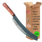 ADHAKEN Meat Cutting Knife Chicken Cutting File Knife-Heavy Duty Meat Cleaver-Mutton Cutting Knife Heavy Weight -Big Knife for Meat Cutting -Bone Cutting Knife -Big Knife for Kitchen