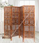 WOOD CRAFT CITY Wooden Room Divider Screen Separators, Wall Panels for Living Rooms, Bedrooms, Offices, Restaurants, and Corners, and Room Dividers (4 Panel with Stand)