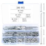 SZJYG 280 Piece Nails Set, Steel Nails for Pictures Nails, Flat Head Picture Nails, Round Head Concrete Nails, Wall Nail Set for Hanging Pictures, Woodworking, for Drywall Pine - 5 Sizes