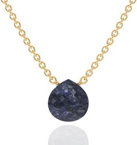 Blue Sapphire Necklace for Women, Premium Gold Heart Necklaces - Tarnish Free 18K Gold Vermeil Certified S925 Classic Statement Necklace Gold Jewelry for Women - Mothers Day Gifts for Mom Wife