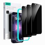 ESR 3 Pack for iPhone 17e/ iPhone 16e/ iPhone 13/ iPhone 14/ iPhone 13 Pro Privacy Tempered Glass, 9H Hardness, Privacy Screen Protector Gurad Film with Easy Installation Tool, Scratch Resistant
