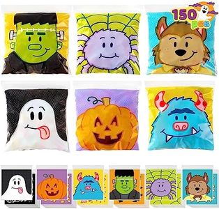 JOYIN 150 bolsas de celofán de Halloween, pequeñas bolsas de dulces, bolsas de para dulces o dulces, pequeñas bolsas con cierre hermético para suministros de fiesta de Halloween