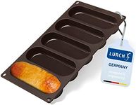 Lurch FlexiForm 85093 Hot Dog Buns L Baking Mould for 5 Buns Silicone Brown