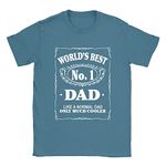 Worlds Best Dad No1 Mens T-Shirt Medium Denim Gift for Dad Father's Day Present