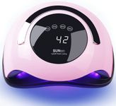 W&H UV LED Nail Lamp, 120W Faster Gel Nail Dryer Professional Curing Lamp for Fingernail and Toenail Nail Gel Polish Machine with 4 Timer Setting Touch Screen （Sun BQ5T） (Pink)