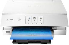 Canon TS8220 Wireless All in One Photo Printer with Scannier and Copier, Mobile Printing, White, Works with Alexa