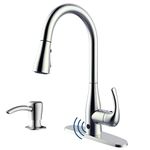 Bio Bidet by Bemis Flow Motion Activated Single-Handle Pull-Down Sprayer Kitchen Faucet with Soap Dispenser, Chrome