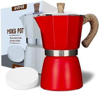 AGOGO Milano Moka pot, Stovetop Espresso maker, Greca Coffee Maker, Stovetop coffee maker and espresso maker percolator With Paper Filter 6 Cup Red