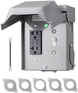 DEWENWILS Outdoor Outlet Box, 20 AMP Outdoor Electrical Outlet Box with WRTR GFCI Receptacle, Rainproof 3R Enclosure, Metal Power Switch Cover for Backyard, Outdoor Lighting, ETL Listed