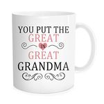 Waldeal Mother's Day Gifts Grandma Coffee Mug, You Put The Great in Great Grandma Birthday Present for Your Grandmother Cup