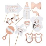 Ginger Ray 10 Pack Rose Gold Foiled Baby Shower Photo Booth Props Twinkle