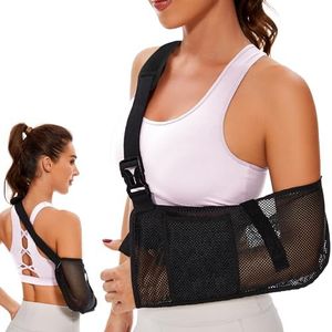 KONSEDIK Mesh breathable Arm Sling Shoulder Immobilizer for Men&Women,Medical Sling with Shoulder Pad for Rotator Cuff Injury,Support Brace for Arm,Wrist, Elbow,Clavicle Fracture Post-Surgery(Medium)