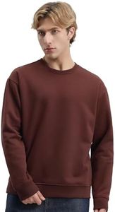 Mega Tshop Basic Crewneck Sweatshirt Heavyweight Fleece 12.3 oz. Cotton Blend Winter Warm Pullover for Men Women Unisex Maroon Trail 2XL