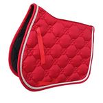 SM SunniMix Quilted English Saddle Pad for Horse Riding, Red