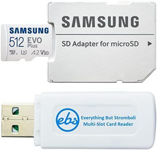 Samsung Evo Plus 512GB Micro SDXC Memory Card Class 10 A2 UHS-I U3 Works with Android Phones - Galaxy A51, A50, A40, A30 (MB-MC512KA) Bundle with (1) Everything But Stromboli MicroSD & SD Card Reader