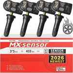 Autel TPMS Sensor MX Sensor, Tire Pressure Sensor Dual Frequency (315MHz + 433MHz), Press-in OE Sensors Programmable by TS408S TS508 TS508WF TS608 MP900TS MS906PRO-TS (Rubber Valves, Set of 4)