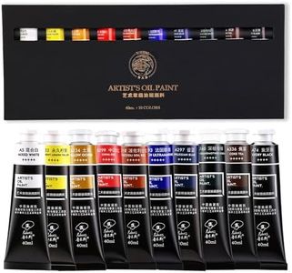 rubens Artist Oil Paint Set 10 Colors, 40ml Large Capacity Tubes Oil Color Paint for Canvas, Professional Oil Painting Colors, Standard Colors Oil Based Paint Supplies for Artists, Beginners
