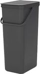 Brabantia Sort & Go Recycle Bin, 40 Litre Capacity, Grey