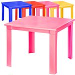 Kids Children Plastic Table Strong Folding Table Suitable for Outdoor Side Table (Pink)