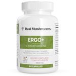 Real Mushrooms L-Ergothioneine, Oyster and Shiitake Mushroom Extracts - Source of Antioxidants and Fungal Polysaccharides with Immunomodulating Properties - Organic Vegan Mushroom Supplements - 60 Caps