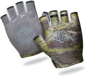 Riverruns Fishing Gloves, UPF50+ Sun Gloves, Fingerless Fishing Gloves, Lightweight Breathable Fishing Gloves Men for Kayaking Paddling Driving Hiking Fishing