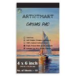 ARTISTMART Natural Cotton Primed Canvas Pad (10 Sheets) (4x6)