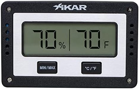 Xikar PuroTemp Rectangular Digital Hygrometer, Compact and Lightweight Cigar Humidor Accessory, Easy to Calibrate, Black