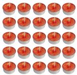 Pure Indian Candle Handmade Pomelo Fragrance Orange Mottled Tea Light Candle (Pack of 25) PICTL202257