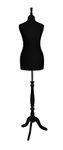 The Shopfitting Shop DELUXE Size 14/16 Female Dressmaking Dummy Tailors Bust Mannequin BLACK Jersey BLACK WOOD Tripod Stand