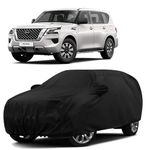 Sulfar 100% Water Resistant Car Body Cover Compatible with Mirror for Nissan Patrol (Triple Stitched, Full Bottom Elastic, Black)