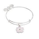 Alex and Ani Pink Pansy and Crystal Bracelet Pink 1 One Size, One Size