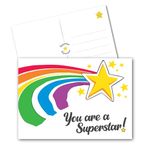 You Are A Superstar Cards Postcards Pack (50 Postcards) 4x6 Postcards for Kids and Adults. Positive School Teacher Thanks You Cards, Kindness Cards, Employee Appreciation Affirmation card.