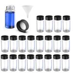 Spylx 20ml Culture Tubes, Sample Vials, Clear Glass Vials with Black PP Screw Caps, Liquid Storage Glass Thread Bottles, for Lab, Essential Oil, Perfume, Reagent bottles (20)