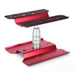 Hooshion RC Car Work Stand, Aluminum 360 Degree Rotation Lift Or Lower Repair Workstation,Rc Car Accessories for 1/8 1/10 1/12 Scale Cars Trucks Buggies (Red)