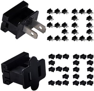 Aniai SPT-1 Vampire Plugs 100Pcs Black - Female and Male Slip Plug, Electrical Plug Replacement for Christmas Decorations Lights